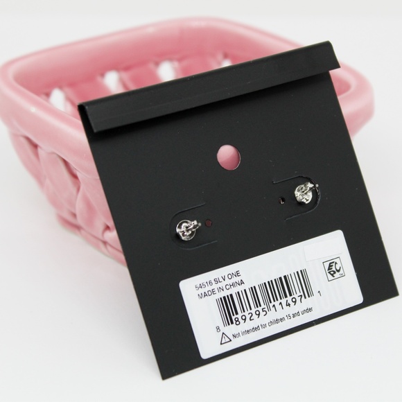 NWT Authentic Coach stud earrings- Silver - Picture 4 of 4
